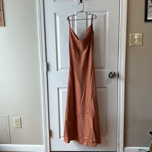 Spaghetti strap cowl neck dress